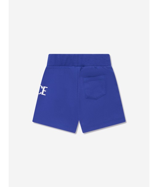 Versace Baby Boys Logo Shorts in Blue pas cher