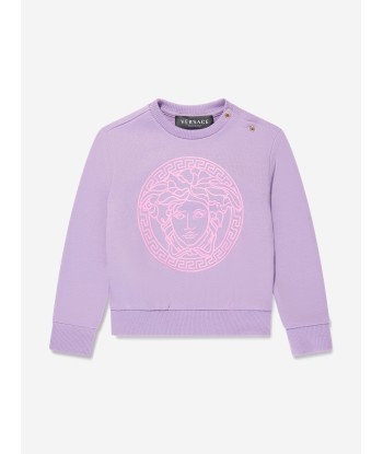 Versace Baby Girls Medusa Logo Sweatshirt in Lilac pas chere