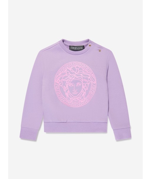 Versace Baby Girls Medusa Logo Sweatshirt in Lilac pas chere