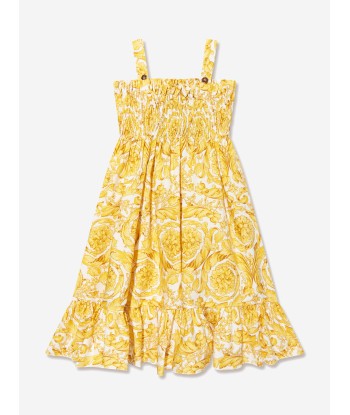 Versace Girls Sleeveless Barocco Dress in Gold Venez acheter