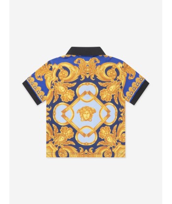 Versace Baby Boys Barocco Polo Shirt in Blue offre 