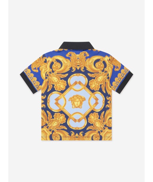 Versace Baby Boys Barocco Polo Shirt in Blue offre 