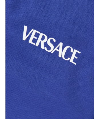 Versace Boys Logo Zip Up Top in Blue les muscles