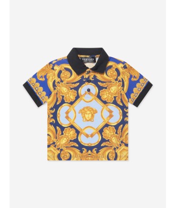 Versace Baby Boys Barocco Polo Shirt in Blue offre 