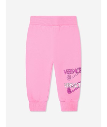 Versace Baby Girls Safety Pin Logo Joggers in Pink en ligne des produits 