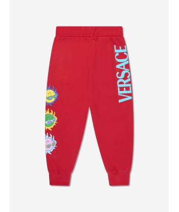 Versace Boys Logo Joggers in Red chez Cornerstreet bien 