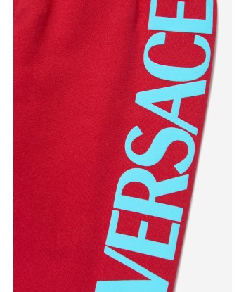 Versace Boys Logo Joggers in Red chez Cornerstreet bien 