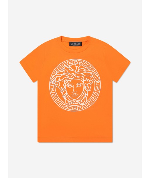 Versace Boys Medusa Logo T-Shirt in Orange la livraison gratuite