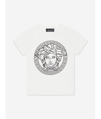 Versace Kids Medusa Logo T-Shirt in White l'évolution des habitudes 