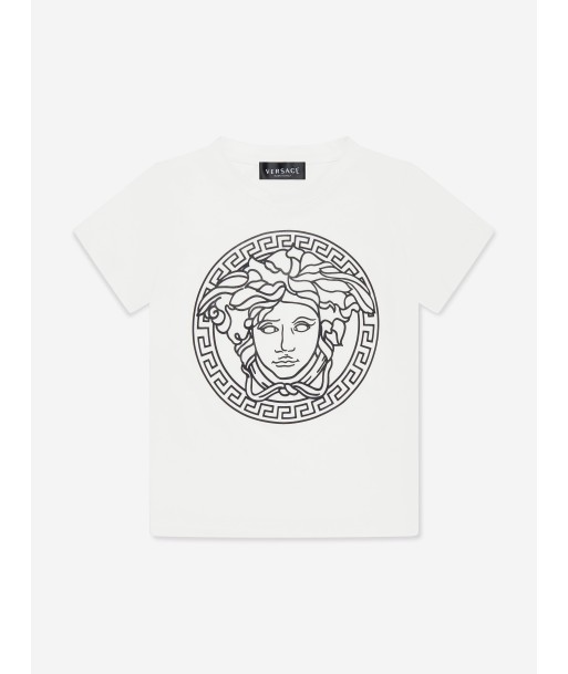 Versace Kids Medusa Logo T-Shirt in White l'évolution des habitudes 