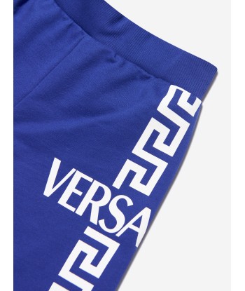 Versace Boys La Greca Logo Shorts in Blue de France