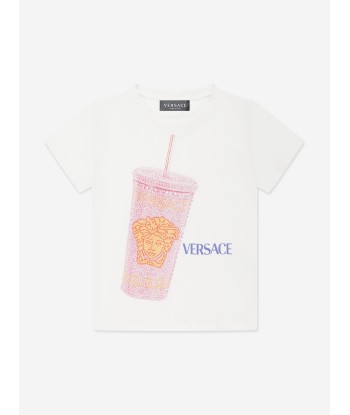 Versace Girls Travel Cup T-Shirt in White pas chere