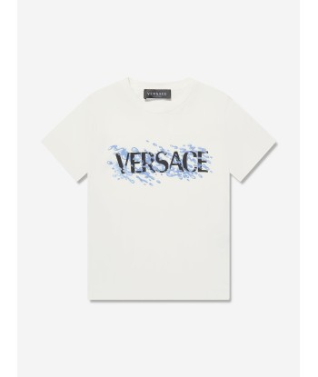 Versace Boys Logo T-Shirt in White Par le système avancé 