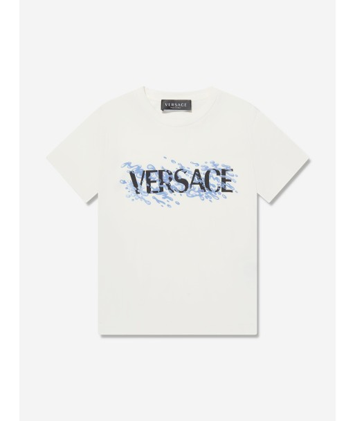 Versace Boys Logo T-Shirt in White Par le système avancé 