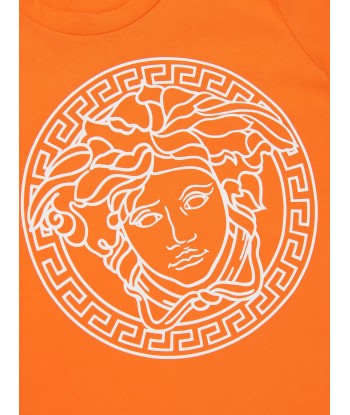 Versace Boys Medusa Logo T-Shirt in Orange la livraison gratuite