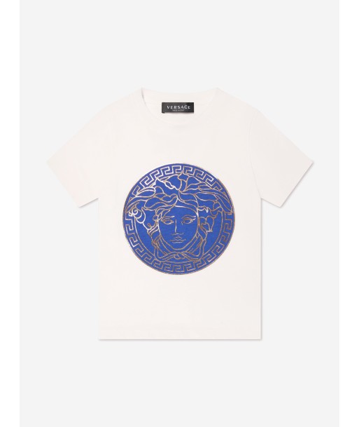 Versace Boys Medusa Logo T-Shirt in White l'achat 