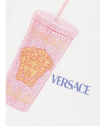 Versace Girls Travel Cup T-Shirt in White pas chere