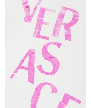 Versace Girls Logo Print T-Shirt in White Comment ça marche