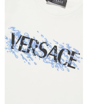 Versace Boys Logo T-Shirt in White Par le système avancé 