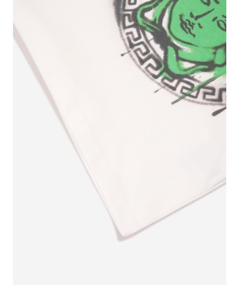 Versace Boys Medusa Logo T-Shirt in White en ligne