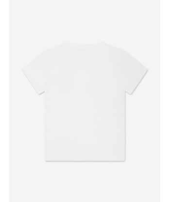 Versace Girls Safety Pin Logo T-Shirt in White 50-70% off 