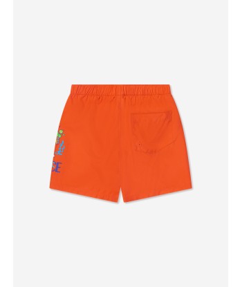 Versace Boys Crocodile Swim Shorts in Orange d'Europe débarque