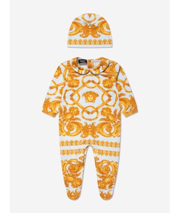 Versace Baby Boys Babygrow And Hat Gift Set in Blue Comment ça marche