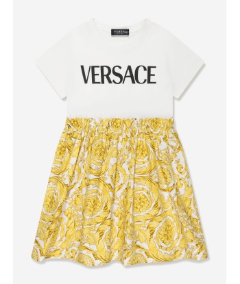 Versace Girls Barocco Logo Dress in White suggérées chez