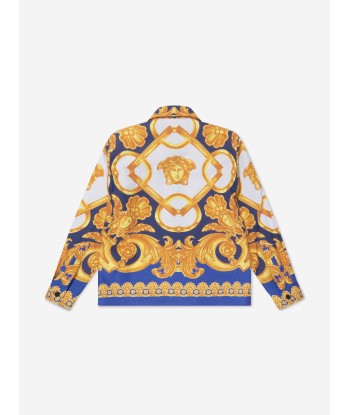 Versace Boys Barocco Shirt in Blue de votre