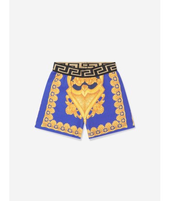 Versace Baby Boys Barocco Shorts in Blue en ligne des produits 