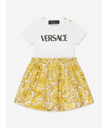 Versace Baby Girls Barocco Dress in White france