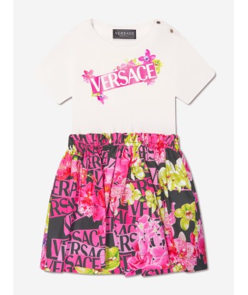 Versace Baby Girls Orchid Logo Dress in Multicolour des créatures d'habitude