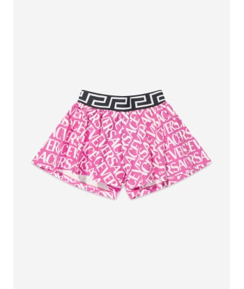 Versace Girls Logo Print Shorts in Pink livraison gratuite