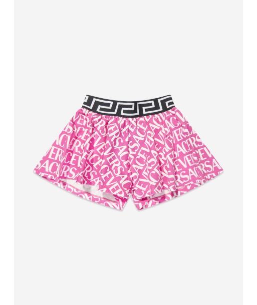 Versace Girls Logo Print Shorts in Pink livraison gratuite