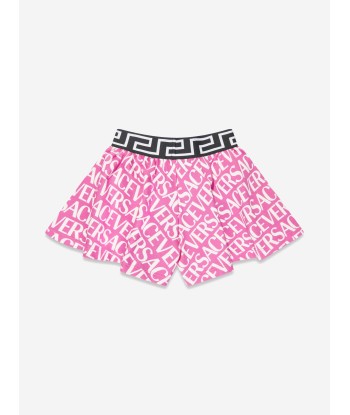 Versace Girls Logo Print Shorts in Pink livraison gratuite