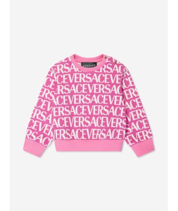 Versace Baby Girls Logo Print Sweatshirt in Pink JUSQU'A -70%! 