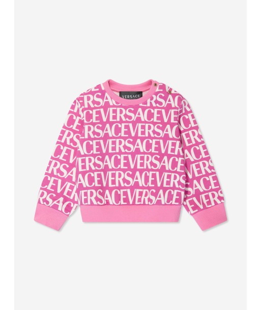 Versace Baby Girls Logo Print Sweatshirt in Pink JUSQU'A -70%! 