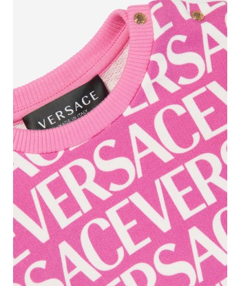 Versace Baby Girls Logo Print Sweatshirt in Pink JUSQU'A -70%! 