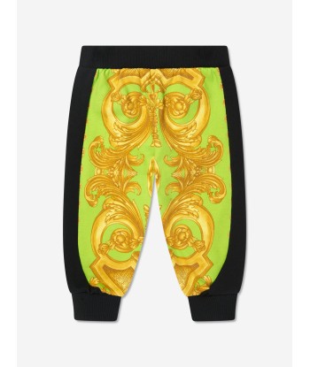 Versace Baby Boys Barocco Joggers in Lime le des métaux précieux