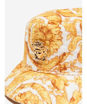 Versace Girls Borocco Print Bucket Hat in Gold meilleur choix