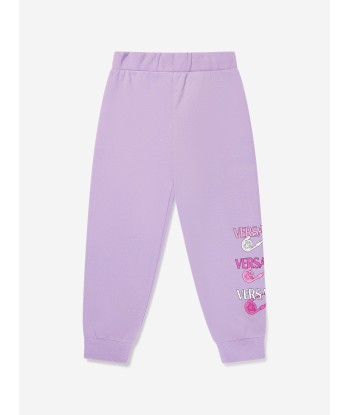 Versace Girls Safety Pin Logo Joggers in Lilac en ligne des produits 