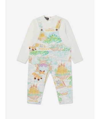 Versace Baby Dungaree Babygrow in White JUSQU'A -70%! 