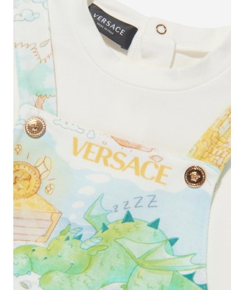 Versace Baby Dungaree Babygrow in White JUSQU'A -70%! 