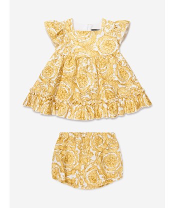 Versace Baby Girls Dress And Knickers Set in Gold Les êtres humains sont 