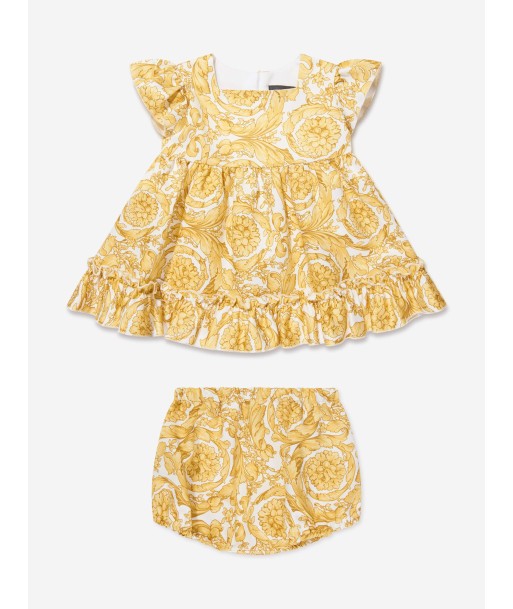 Versace Baby Girls Dress And Knickers Set in Gold Les êtres humains sont 