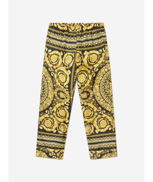 Versace Girls Silk Barocco Trousers in Black hantent personnes