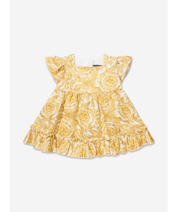 Versace Baby Girls Dress And Knickers Set in Gold Les êtres humains sont 