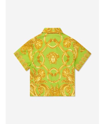 Versace Baby Boys Barroco Short Sleeve Shirt in Lime 2024