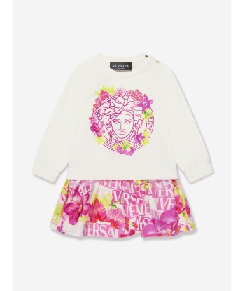 Versace Baby Girls Orchid Sweater Dress in White de technologie