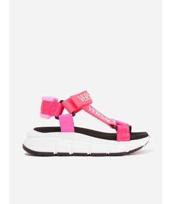 Versace Girls Logo Strap Sandals in Pink Faites des économies